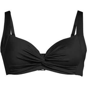 Land’s End Plus Reg retro underwire twist front bikini top  adjustable black Var